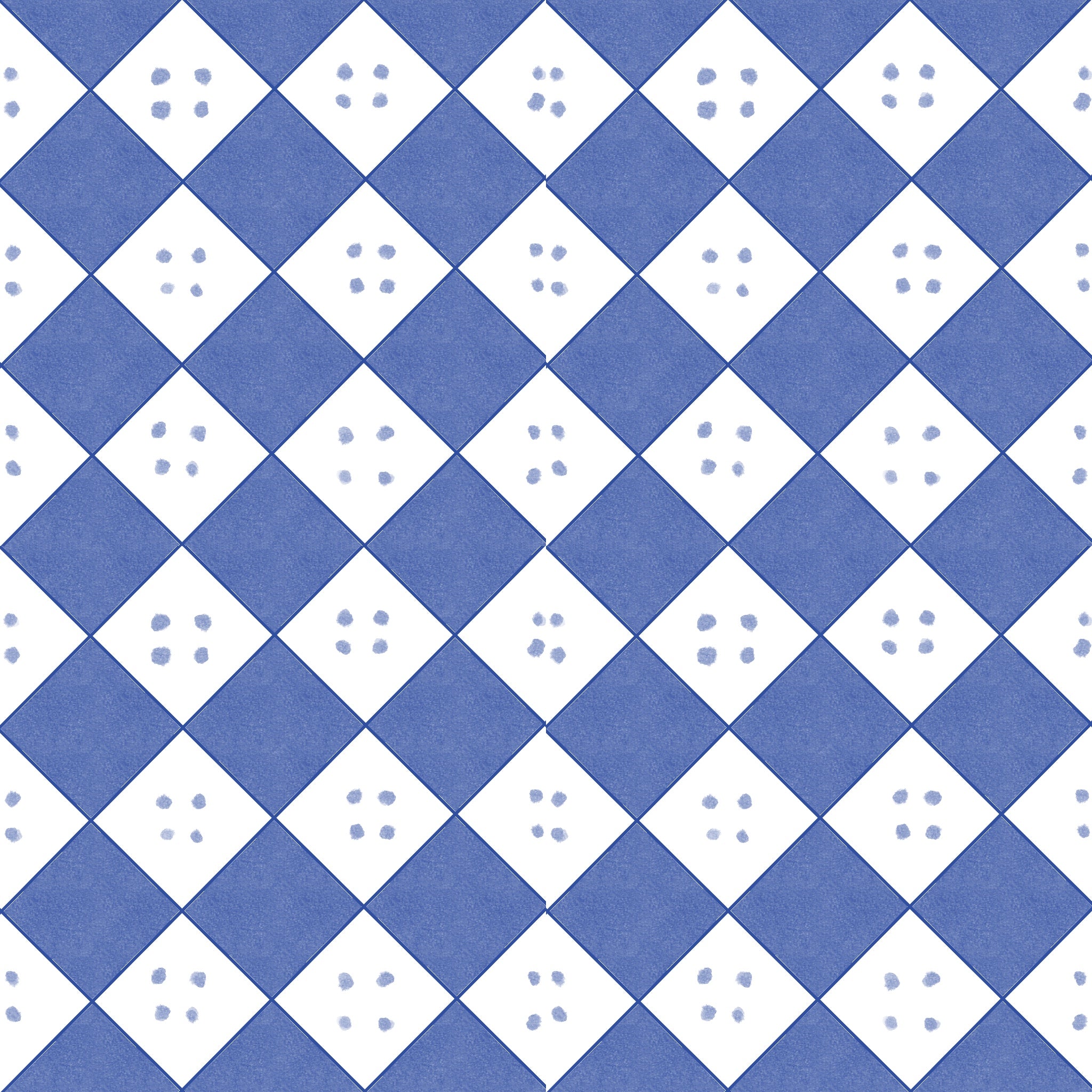 Composición de azulejos artesanales Diamante en bruto creando un patrón de red geométrica continua.