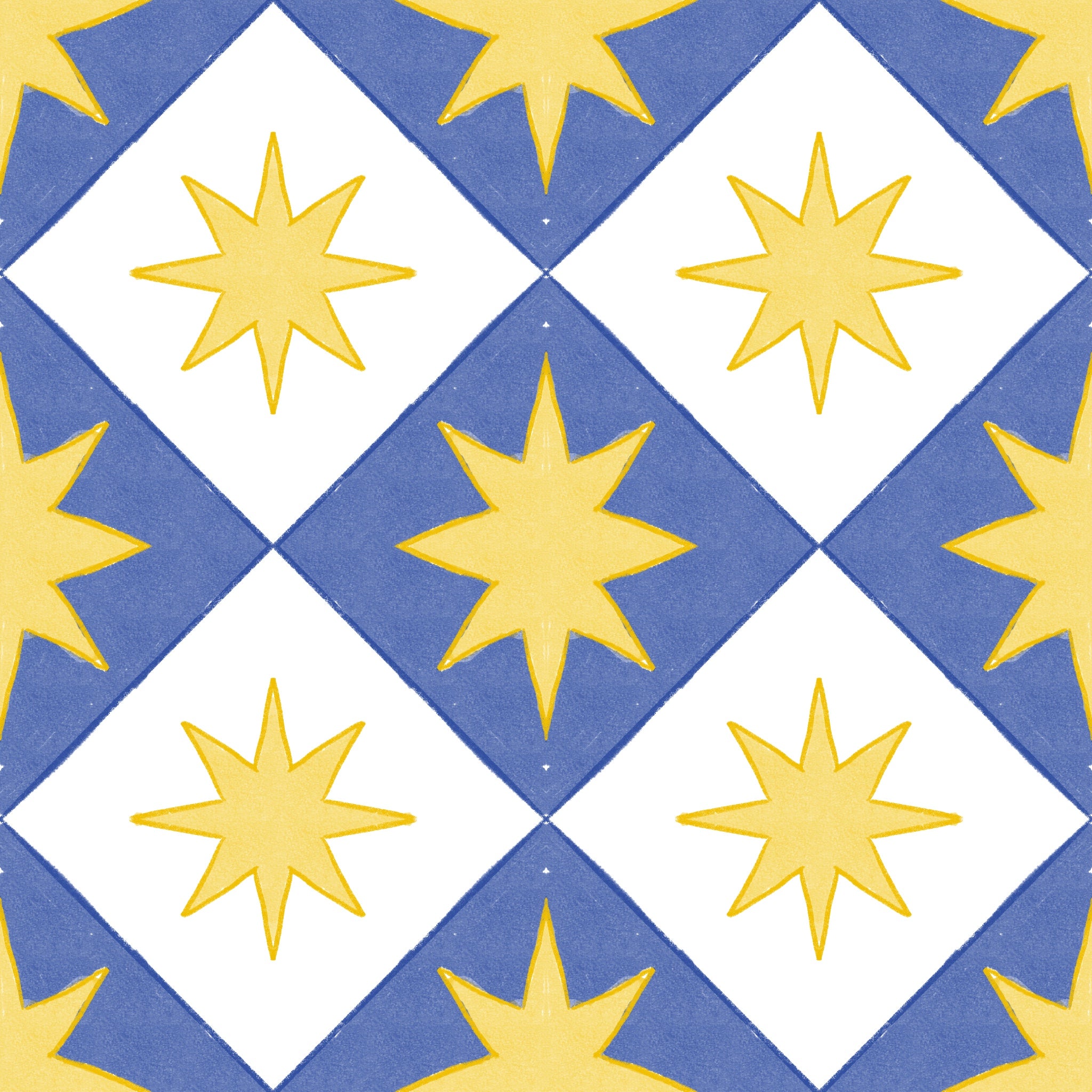 Patrón botánico de azulejos artesanales en azul cobalto con técnica tradicional del siglo XVII.