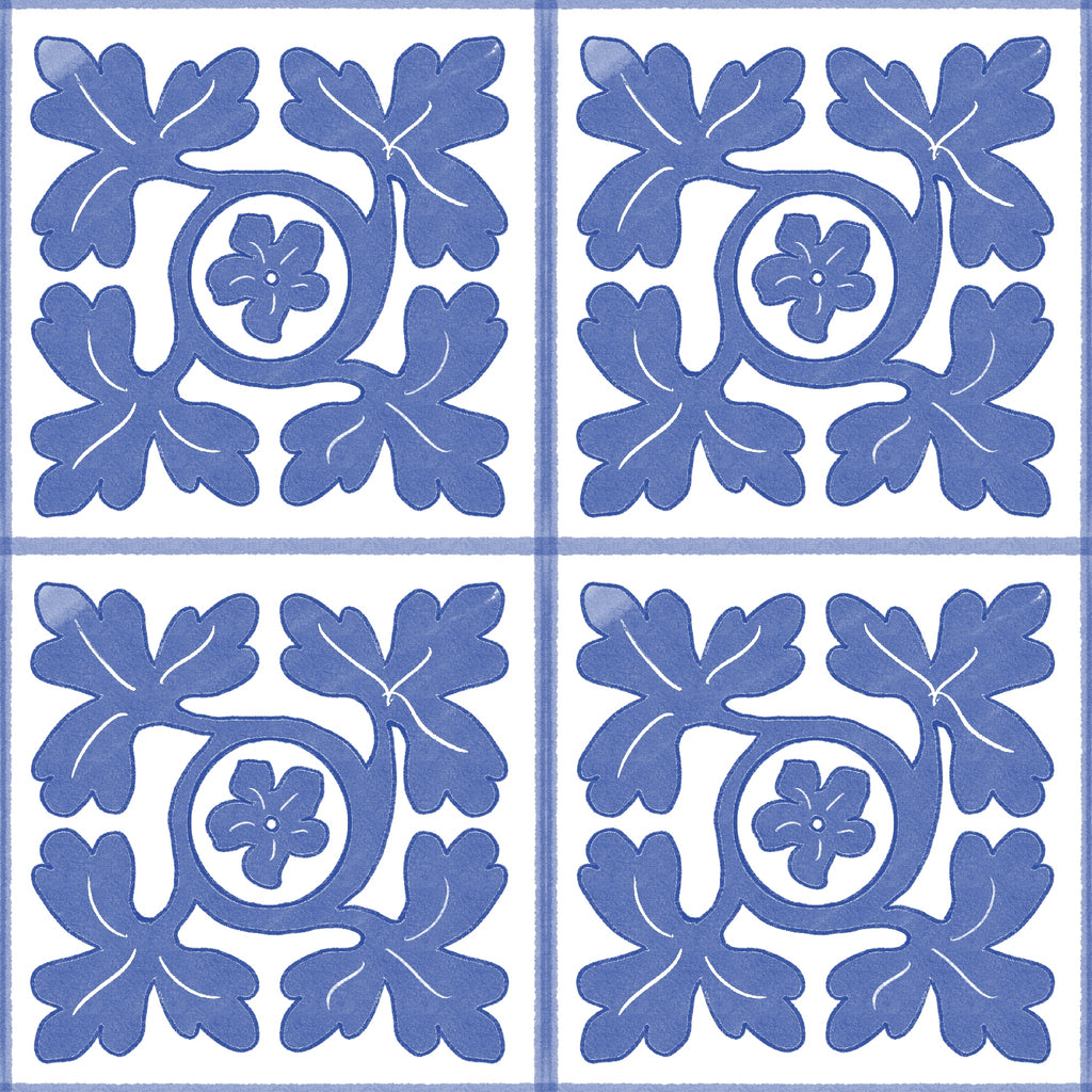 Patrón continuo de azulejos artesanales Trébol medieval creando una red decorativa histórica.