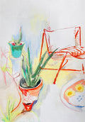 Compra la obra original "Llevo y traen flores a casa". Dibujo contemporáneo en barra grasa y láminas de alta calidad. Arte botánico exclusivo en Sezme Decor.