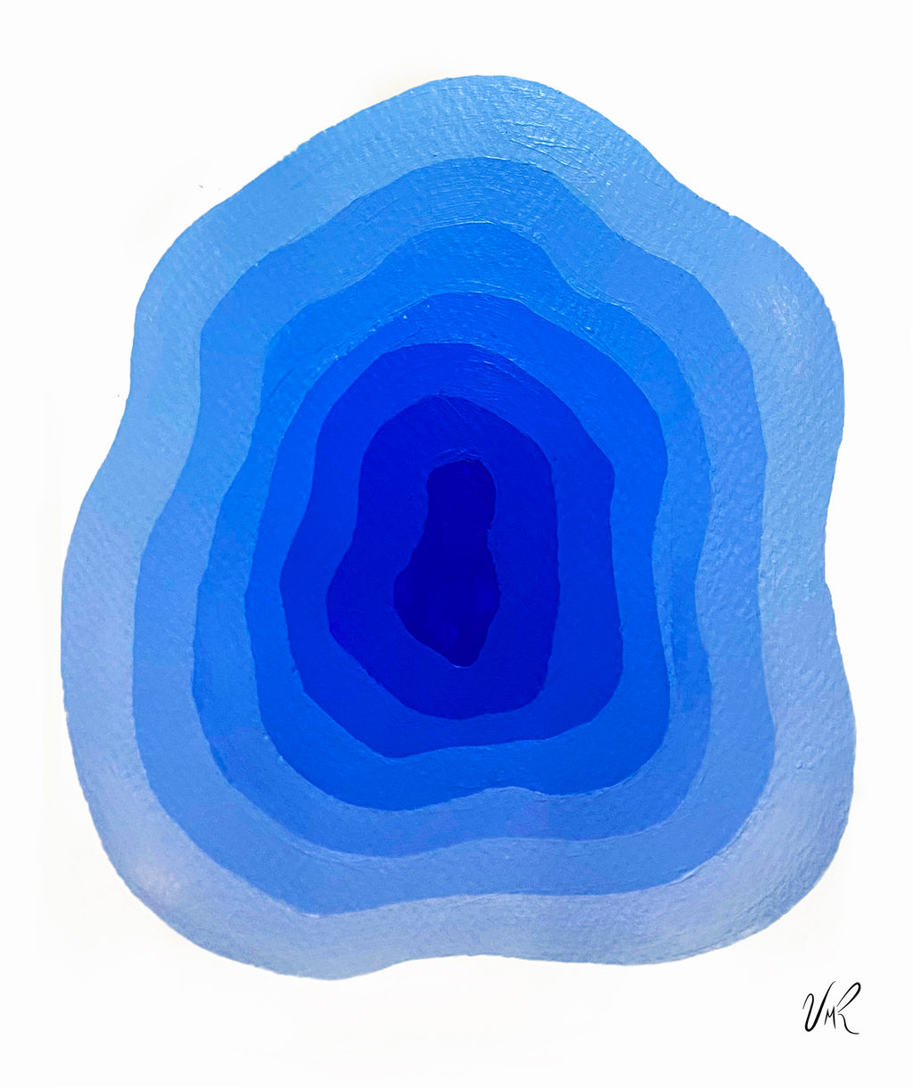 Pintura abstracta de gran formato "ECO II" en tonos grises y blancos luminosos, técnica acrílico sobre lienzo.