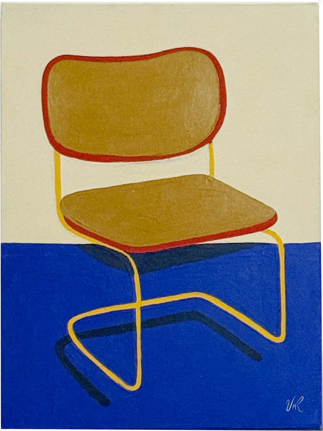 Pintura abstracta minimalista en tonos blancos y cremas titulada "Esperando a Nadie" de Valeria Moguel.